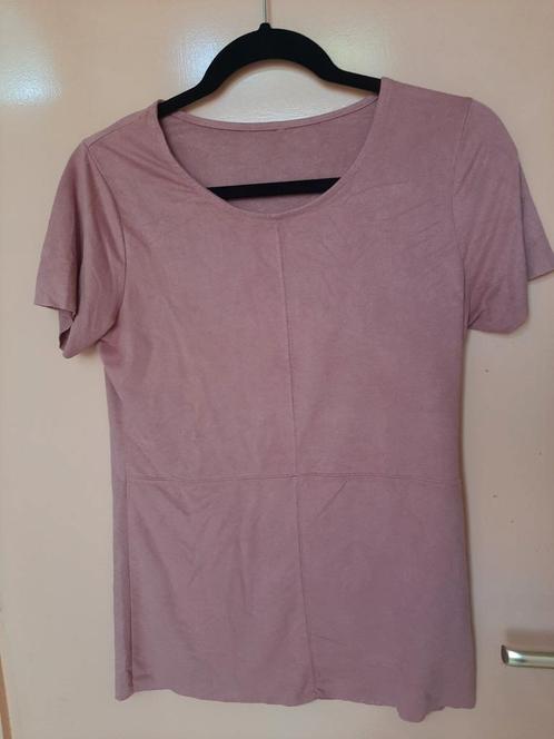 Zacht Suede T-shirt - Maat S, Kleding | Dames, T-shirts, Nieuw, Maat 36 (S), Roze, Korte mouw, Ophalen of Verzenden