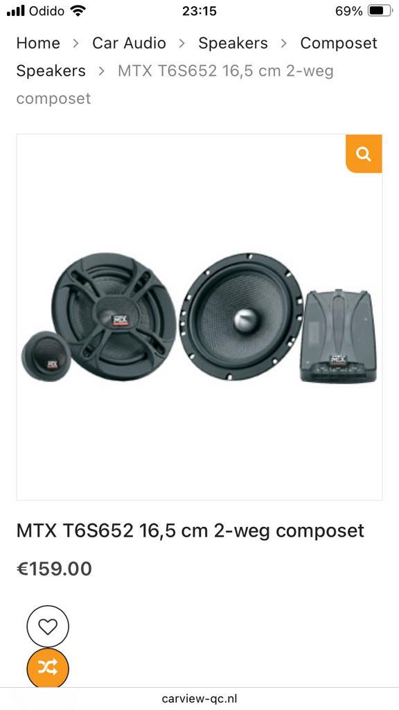 MTX Composet speakers, Auto diversen, Autospeakers, Gebruikt, Ophalen of Verzenden