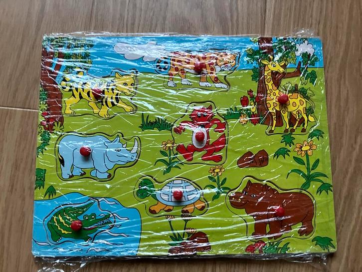 Houten Jungle Puzzel - Steekpuzzel, Kinderen en Baby's, Speelgoed | Kinderpuzzels, Nieuw, 2 tot 4 jaar, 10 tot 50 stukjes, Van hout