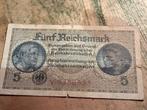 Vijf reichsmark biljet 1940-1945 Duitsland, Ophalen of Verzenden, Duitsland