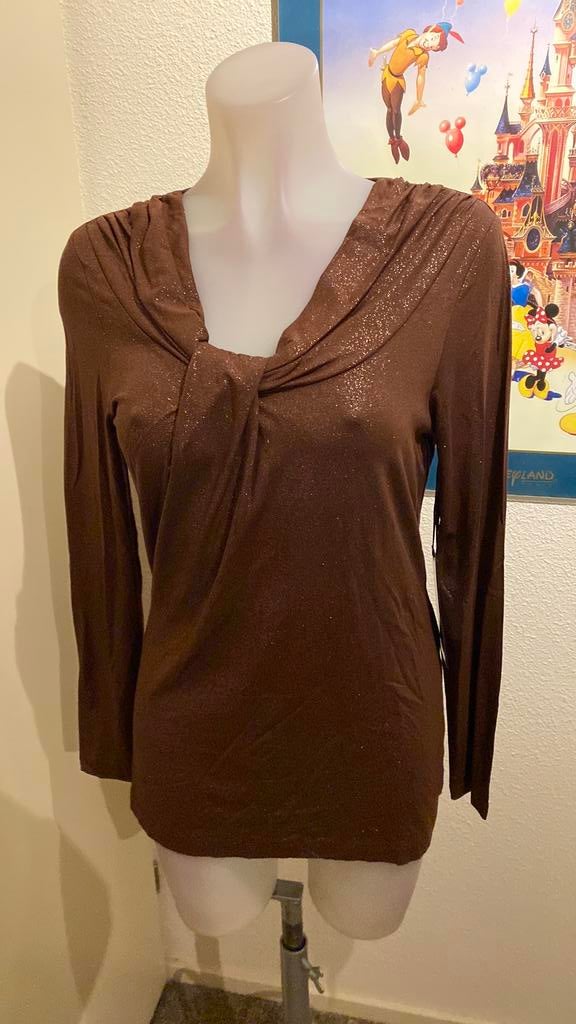 Nieuw bruin shirt met glinstering maat 38 merk Sao Paulo, Maat 38/40 (M), Bruin, Nieuw, Ophalen of Verzenden