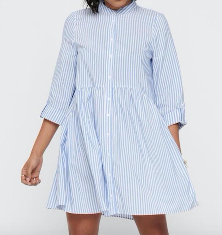 ONLY Onlditte Life jurk blousejurk blauw wit gestreept 38, Kleding | Dames, Jurken, Nieuw, Maat 38/40 (M), Blauw, Boven de knie