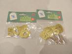 NIEUW 10 glitter gouden coctail prikkers 50 JAAR, Ophalen of Verzenden, Nieuw, Versiering, Verjaardag