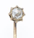 Diamant speld circa 1880 14k goud, Ophalen, Goud, Broche, Met edelsteen