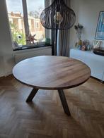 Ronde houten eettafel - 135cm, Huis en Inrichting, Tafels | Eettafels, Ophalen, Gebruikt, Rond, Vijf personen of meer