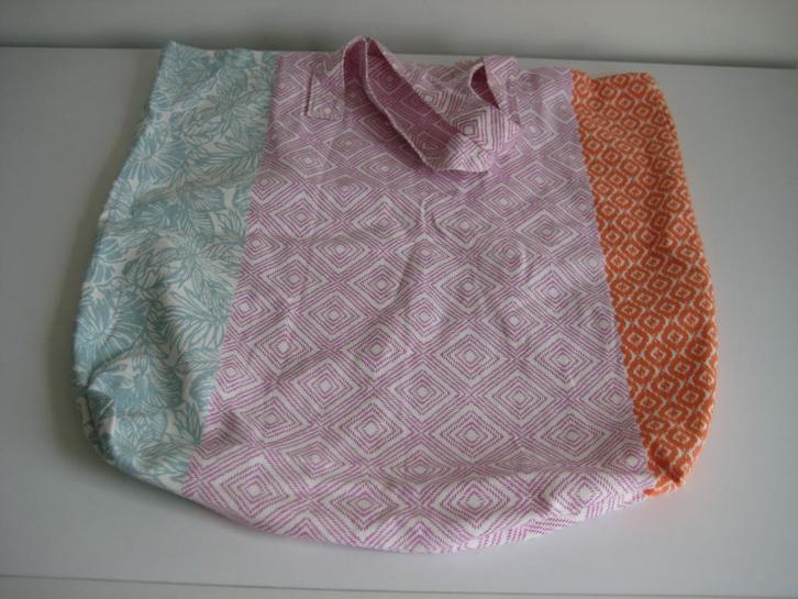 Strandtas 53x52 cm Ibiza-stijl 100% katoen ritsvakje NIEUW, Sieraden, Tassen en Uiterlijk, Tassen | Damestassen, Nieuw, Overige typen