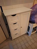 Witte kast met lades en deur, Huis en Inrichting, Kasten | Ladekasten, Ophalen, Zo goed als nieuw, 3 of 4 laden, Minder dan 100 cm