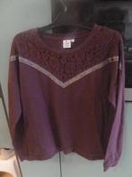 Casual ladies aubergine Trui met kant en glitter. XL (48), Casual Ladies, Ophalen of Verzenden, Zo goed als nieuw, Paars