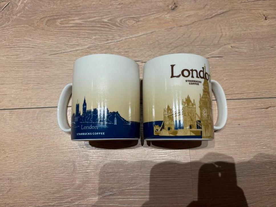 2x Starbucks London City Collection mokken, Ophalen of Verzenden, Zo goed als nieuw, Overige stijlen, Kop(pen) en/of Schotel(s)