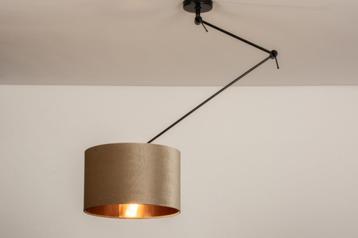 hanglamp fluweel champagne taupe koper of zwart tafel lamp beschikbaar voor biedingen