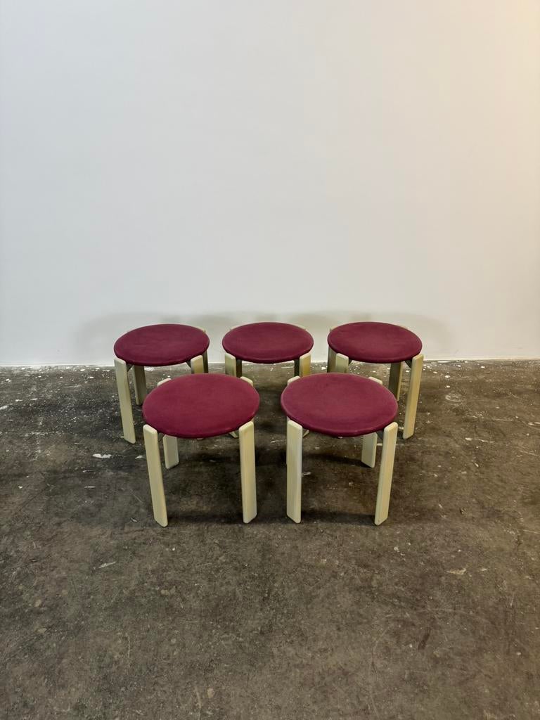 Kusch Co Bruno Rey Hay hockers krukken grijs/rood, Ophalen