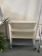 Te koop wit grijze open kast op wielen IKEA effectiv, Ophalen, Gebruikt