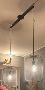 2 metalen hanglampen, Huis en Inrichting, Lampen | Hanglampen, Gebruikt, Ophalen of Verzenden, Metaal, Modern