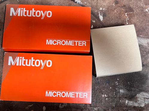 NIEUW: Mitutoyo 2x micrometer + Planparallelglas, Doe-het-zelf en Verbouw, Meetapparatuur, Nieuw, Afstand, Ophalen of Verzenden