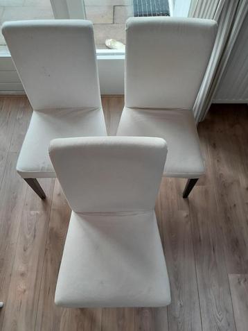 Ikea Hendriksdal stoelen, witte bekleding; 3 stuks beschikbaar voor biedingen