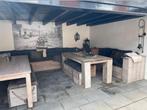Steiger houten loungeset, met kussens!!!, Ophalen, Meer dan 8 zitplaatsen, Zo goed als nieuw, Eettafel