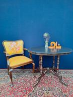 Brocante vintage landelijke houten tafel, tafeltje, spinkop, Ophalen