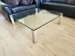 (0430) Design glazen salontafel #Lourens Fischer, Ophalen, Lourens fischer, Gebruikt, .