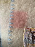 AaBe wollen vintage babydeken roze/bleu/geel/beige, Ophalen of Verzenden, Gebruikt, 100 cm of meer, Deken