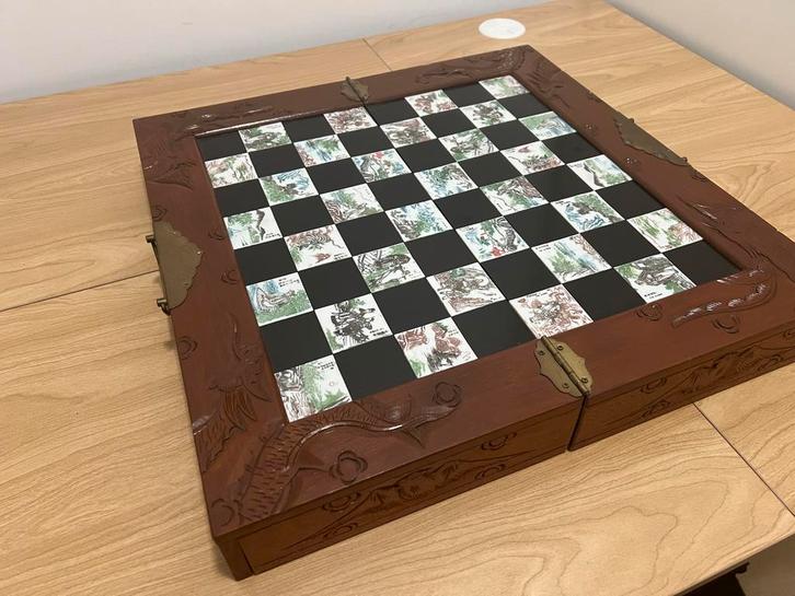 Chinees Schaakbord - Hout, Hobby en Vrije tijd, Gezelschapsspellen | Bordspellen, Gebruikt, Een of twee spelers, Ophalen