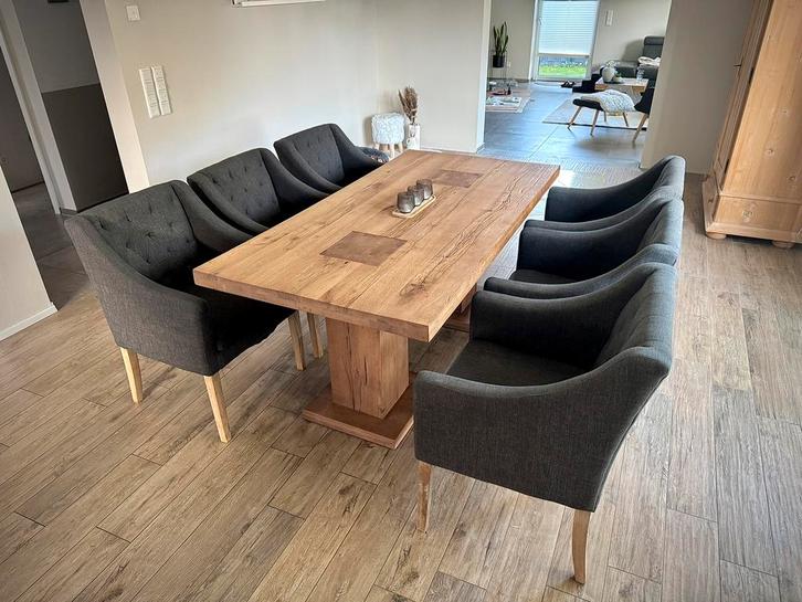 Eikenhouten Tafel/ Eettafel bassano, 180x90 cm, TOP!, Huis en Inrichting, Tafels | Eettafels, Zo goed als nieuw, 50 tot 100 cm