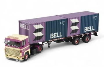 TEKNO SCANIA 140 + CONTAINEROPLEGGER + CONTAINERS - DE WILDE beschikbaar voor biedingen