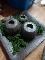 Mooie schaal met waxinelicht houders. Zgan, Ophalen of Verzenden, Zo goed als nieuw, Overige materialen, Minder dan 25 cm