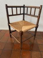 Antiek Stoeltje met Riet Zitting - 42x42 cm, Huis en Inrichting, Stoelen, Ophalen, Gebruikt, Bruin, Eén