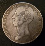 ​Zeldzame Zilveren Rijksdaalder 1845 - Variant "Met Streepje, Ophalen of Verzenden, 2½ gulden, Zilver