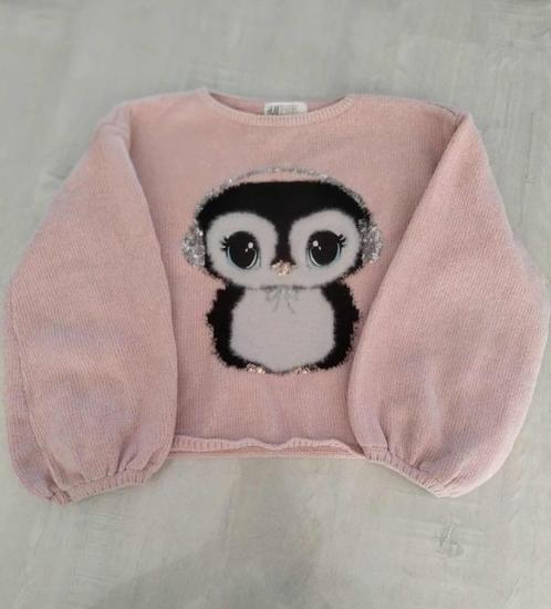 korte trui roze - dierenprint h & m maat 122 - 128, Kinderen en Baby's, Kinderkleding | Maat 122, Gebruikt, Meisje, Trui of Vest