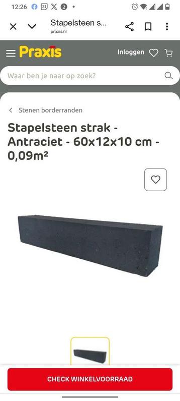 Eén stapelblok 12*10*60 cm. Verloopt bijna. Kom het halen! beschikbaar voor biedingen