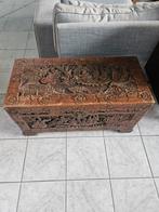 Decoratieve Houtsnijwerk Dekenkist, Ophalen of Verzenden