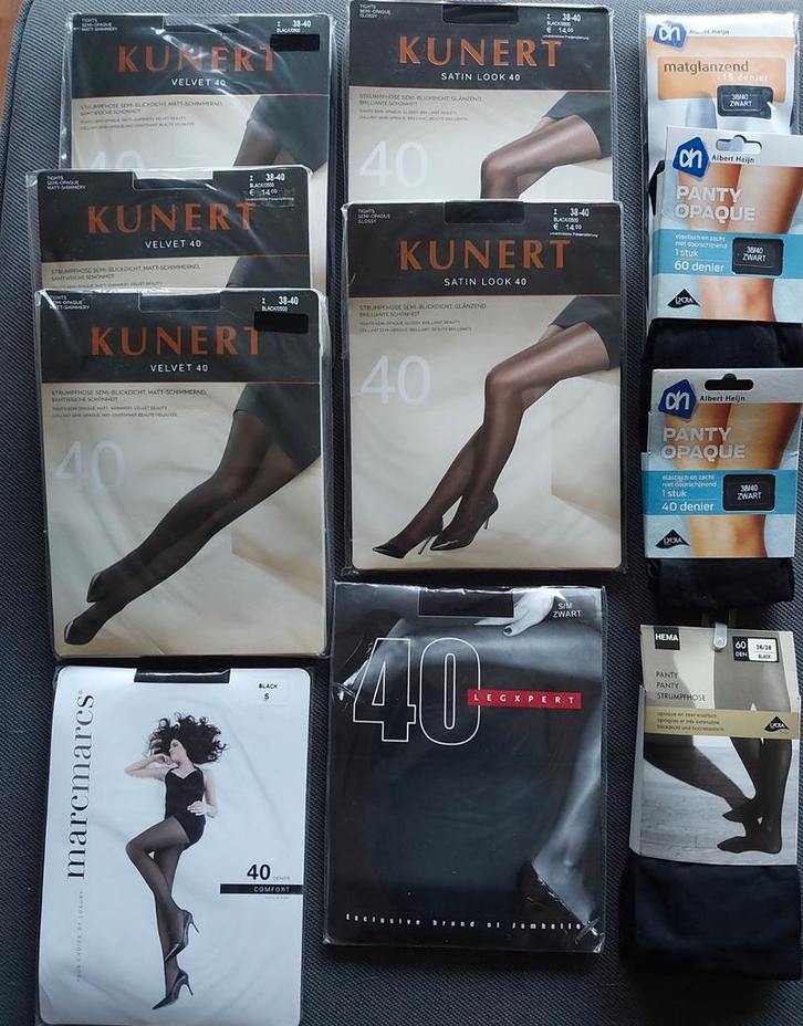 Partijtje 11 panty's o.a. Kunert Velvet, Satin Look *NIEUW*, Kleding | Dames, Leggings, Maillots en Panty's, Nieuw, Panty, Overige maten