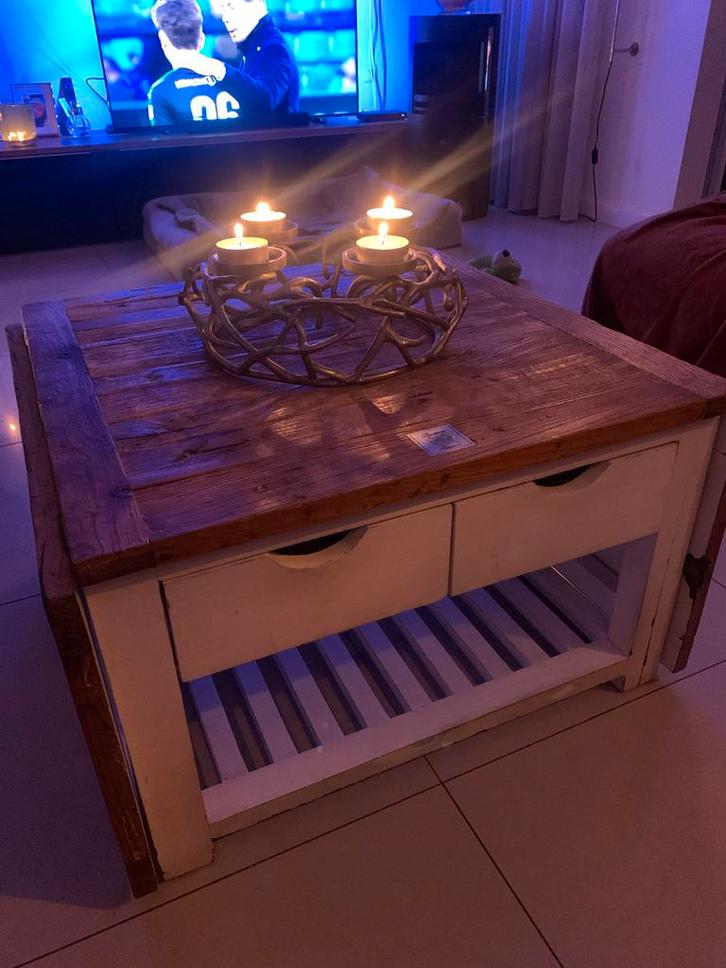 Rivièra Maison Wooster Street Salontafel uitklapbaar., Huis en Inrichting, Tafels | Salontafels, Zo goed als nieuw, Minder dan 50 cm