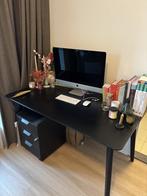 Zwarte Lisabo Ikea tafel, Ophalen, Gebruikt, 100 tot 150 cm, 50 tot 100 cm