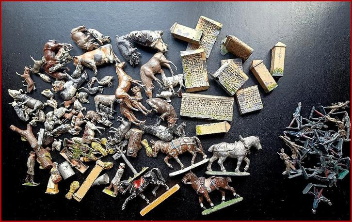 Loden dierentuin dieren , boederij dieren en soldaatjes etc., Antiek en Kunst, Antiek | Speelgoed, Ophalen of Verzenden