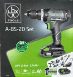 Nieuw in doos accuboormachine lux tools A-BS-20 set, Ophalen of Verzenden, Nieuw, Boor- en Schroefmachine, Variabele snelheid