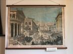 Vintage forum romanum poster, Antiek en Kunst, Antiek | Schoolplaten, Ophalen of Verzenden