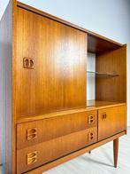 Vintage Deense Teakhout Dressoir Sideboard Showcase Jaren 60, 25 tot 50 cm, 100 tot 150 cm, Ophalen of Verzenden, Zo goed als nieuw