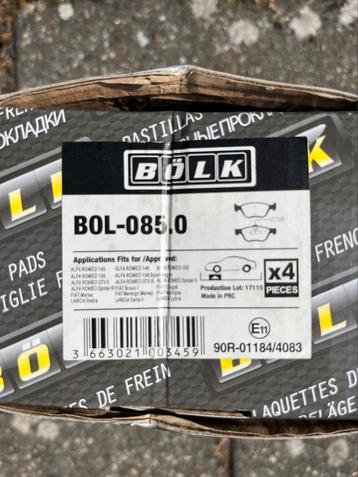Remblokken set o.a. alfa  155 Fiat & Lancia beschikbaar voor biedingen