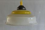 Schitterend geel gedecoreerd glazen hanglampje met authentie, Vintage, jaren "60, Nieuw, Ophalen of Verzenden, Glas