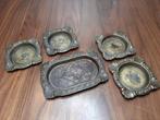 Set van 5 antieke messing onderzetters., Antiek en Kunst, Ophalen of Verzenden, Koper
