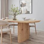 Eiken eettafel boomstamtafel Deens Ovaal Japandi 180-300cm, Huis en Inrichting, Tafels | Eettafels, 100 tot 150 cm, Eikenhout