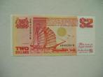 1286. Singapore, 2 dollars 1990 VF Tongkang type Junk., Postzegels en Munten, Bankbiljetten | Azië, Los biljet, Zuidoost-Azië