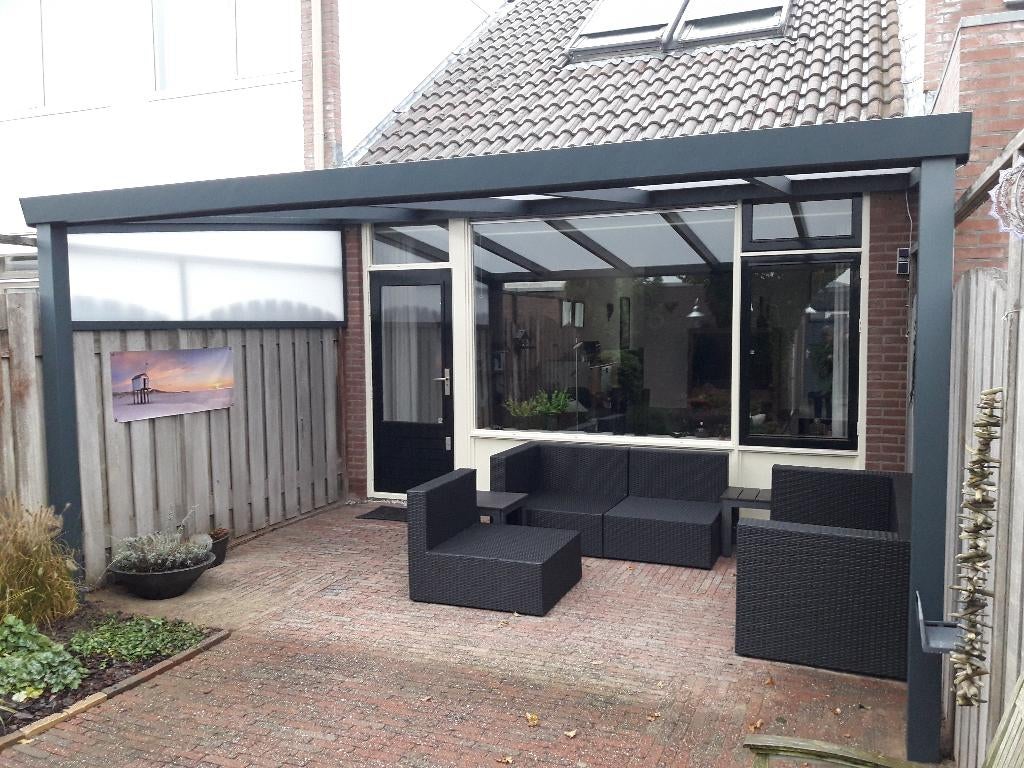 veranda met polycarbonaat dak 300x500 cm nieuw, Tuin en Terras, Overkappingen, Ophalen of Verzenden, Nieuw, Veranda