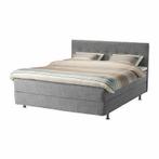 Boxspring 160 x 200 grijs, Huis en Inrichting, 160 cm, Grijs, Gebruikt, Ophalen