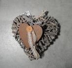 NIEUW rieten HART met klein hartje. Afmeting 20 x 20 cm, Huis en Inrichting, Woonaccessoires | Overige, Ophalen of Verzenden, Nieuw