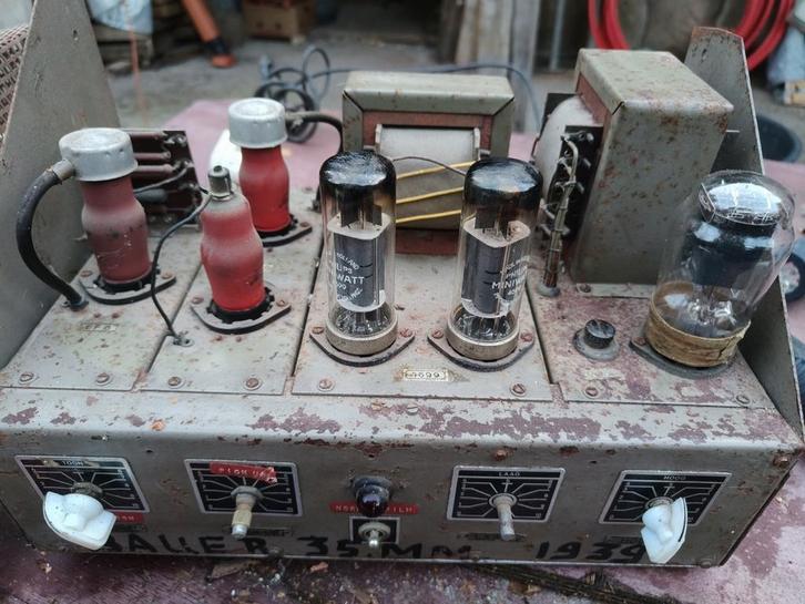 Oude buizenversterker met Philips 2* 4699 rim of EL6., Audio, Tv en Foto, Buizenversterkers, Versterker, Ophalen