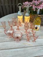 Arcoroc Rosaline Swirl roze glas servies 16 dl 1970 france, Antiek en Kunst, Antiek | Glas en Kristal, Ophalen