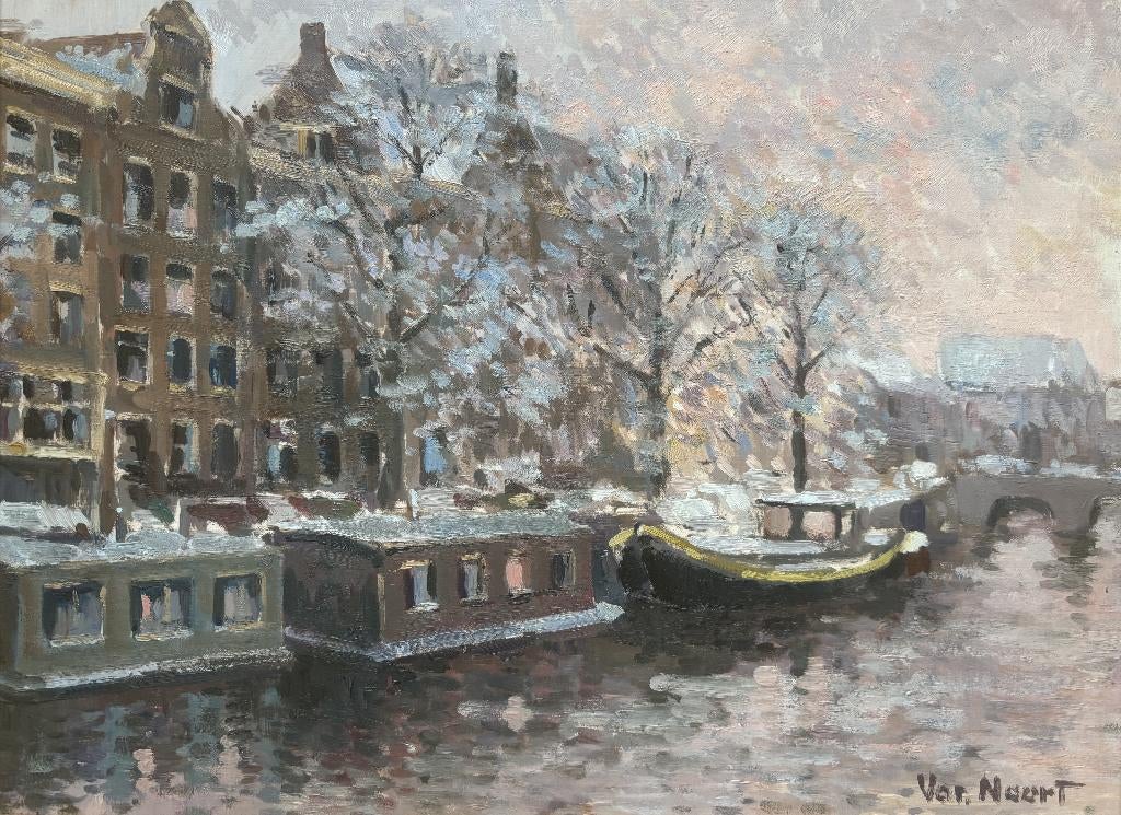 A.C. van Noort (1914-2003) - Brouwersgracht Amsterdam, Antiek en Kunst, Ophalen of Verzenden